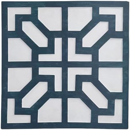 2 Pack Square Stepping Stones, 10” Cement Garden Path Stones in Moroccan Tile by Unknown
