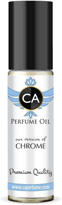 CA Perfume Impression of Chrome For Women & Men Replica Fragrance Body Oil Dupes Alcohol-Free Essential Aromatherapy Sample Travel Size Concentrated Long Lasting Attar Roll-On 0.3 Fl Oz/10ml