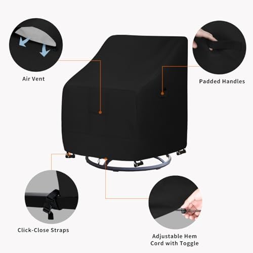 Easy-Going Waterproof Outdoor Swivel Chair Cover, 2 Pack-33Wx35Dx38.5H inch - Image 4