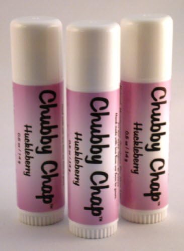 Three (3x) Large Jumbo Chapstick Natural Chapstick - 1/2 Ounce Lip Balm (Huckleberry)