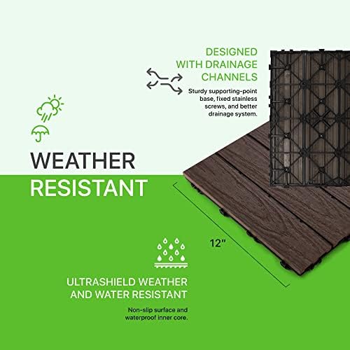 NewTechWood UltraShield Naturale 1 ft. x 1 ft. Composite Deck Tiles - Image 3