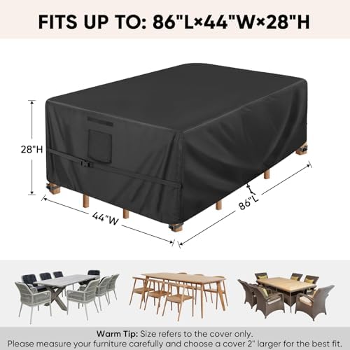 BALEINE Patio Furniture Covers Waterproof, Heavy Duty Outdoor Table Cover - Image 2