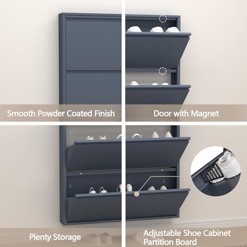 GREATMEET Slim Wall Mounted Metal Storage Cabinet - Image 5
