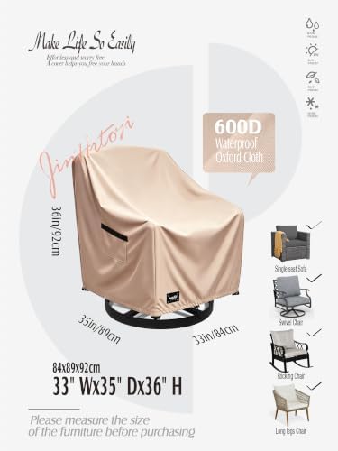 JinHrtoyi Outdoor Chair Covers 2 Pack, 33Wx35Dx36H inches Patio Chair Cover - Image 2