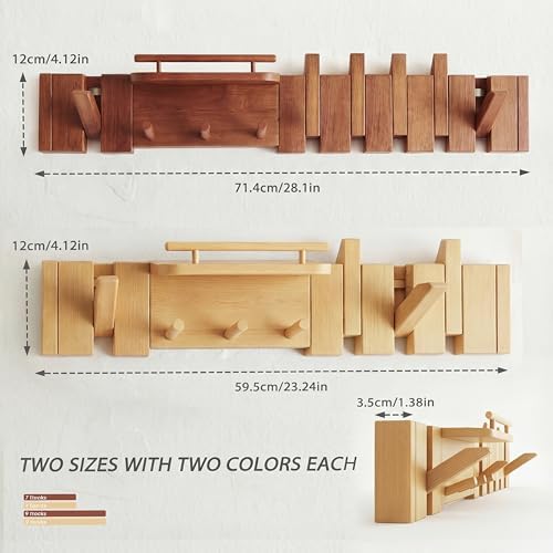 Mid Century Modern Wood Coat Rack Wall Mount - Image 5