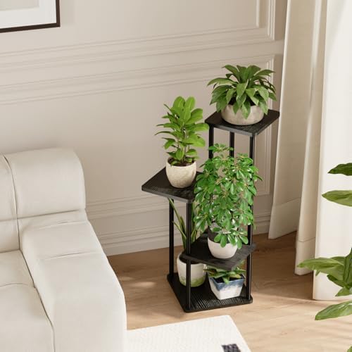 Bamworld Small Plant Stand Indoor Corner Metal Plant Shelf - Image 4