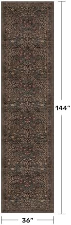 Hazo Haus Dark Brown Boho Washable 3x12 Extra Long Runner Rug - Image 2