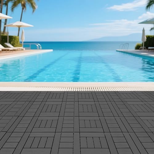 44 Pack 12x12 Inch Interlocking Deck Tiles – Easy Snap-Together Flooring - Image 3