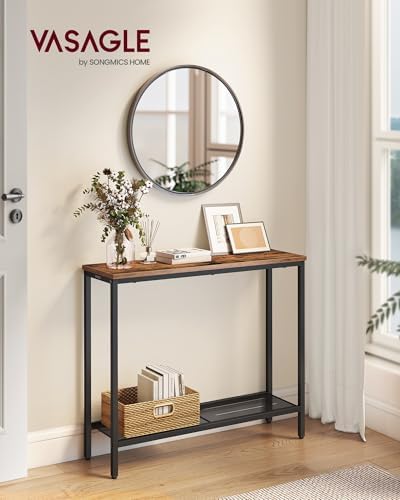 VASAGLE 31.5" Console Table, Narrow Behind Couch Table, 2 Tier - Image 2