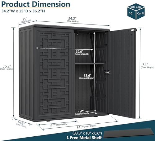 HOMSPARK Indoor/Outdoor Storage Cabinet - Image 3