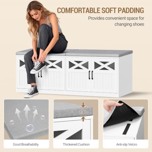 Hzuaneri 59" Shoe Storage Bench - Image 3