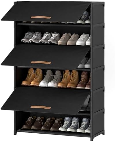 7 Tier Shoe Cabinet with Door, 28-Pair Storage by UNITSTAGE
