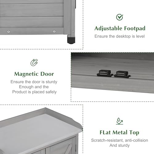 Outdoor Storage Cabinet & Potting Bench Table - Image 6