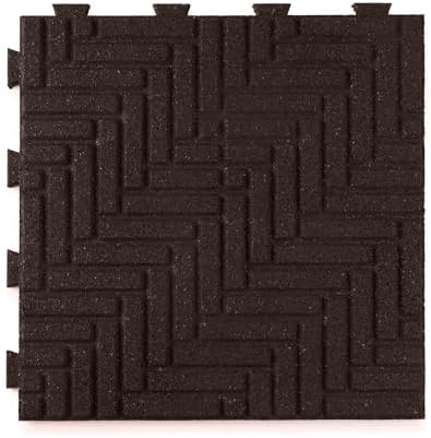 Playsafer Herringbone Rubber Interlocking Tiles | 16 X 16 | Easy Install by Playsafer