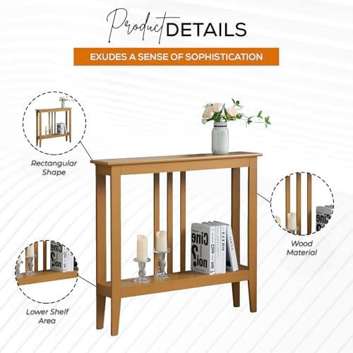 Kings Brand Narrow Console Table w/Storage Shelf - Image 3
