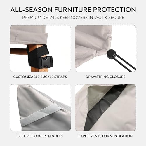 24D x 24W x 36H UV-proof Waterproof Furniture Patio Cover 800D white cream - Image 6