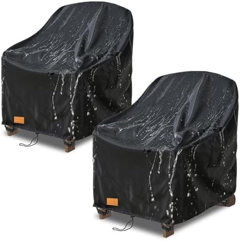 Outdoor Adirondack Chair Cover 2 Pack, Heavy Duty Patio Covers Waterproof by UNARK