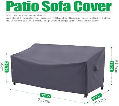 F&J Outdoors I-Shaped 3-Seater Patio Sofa Covers - Image 2