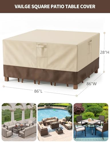 Vailge Patio Outdoor Furniture Covers Waterproof, Square Outdoor Table Cover - Image 2