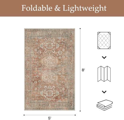 GENIMO 5x8 Outdoor Rug, Washable - Image 2