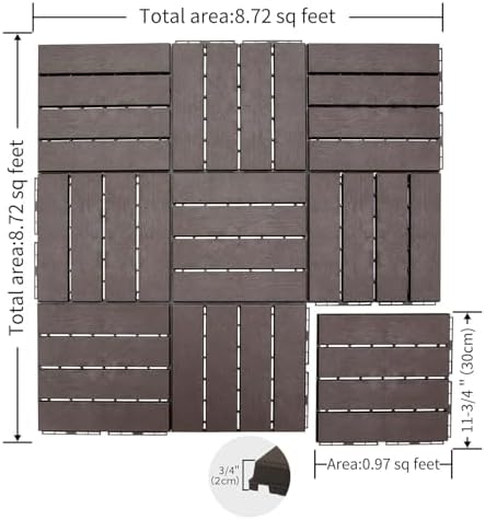 Interlocking Deck Tiles Outdoor Waterproof, Composite Patio Flooring - Image 7