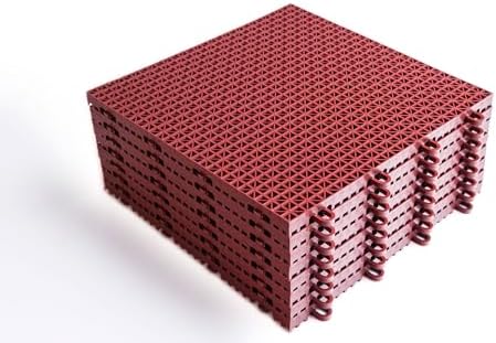 SnapLock DuraGrid 12"x12" Interlocking Deck Tiles, 40 Pack, Brick Red - Image 3