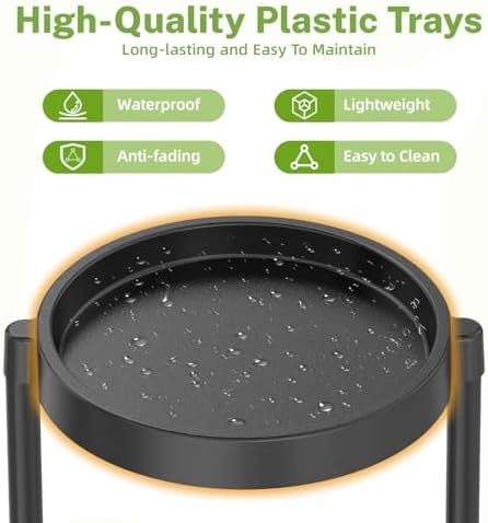 iDavosic.ly 6 Tier Folding Plant Stand Indoor Outdoor, Plastic Tray - Image 2