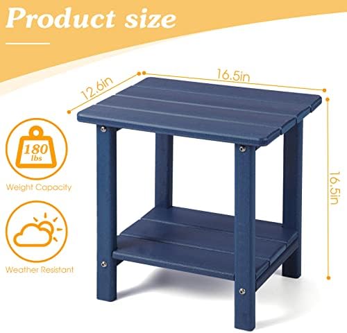 Apolimi Adirondack Outdoor Side Table, 2-Tier Sturdy Patio End Table Weather - Image 3