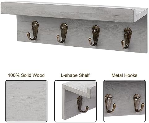 Key Holder Wall Mount, Farmhouse Wall Shelf - Image 4