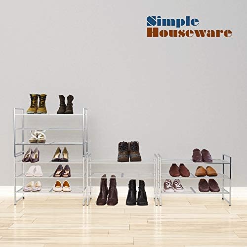 Simple Houseware 3-Tier Stackable Wired Grid Shoe Rack - Image 5
