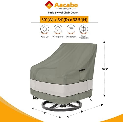 Patio Chair Covers Waterproof Patio Furniture Covers, 30W x 34D x 38 H Inches - Image 2