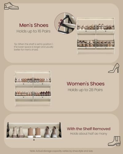 VASAGLE Narrow Shoe Storage Cabinet Organizer - Image 5