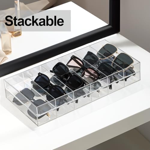 ZEXALOR Clear Drawer Organizer, 6 Sections Eyeglass Sunglasses Organizer Holder - Image 4