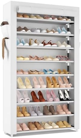 LANTEFUL Shoe Rack with Covers 10 Tier Tall Shoe Rack Organizer Large Capacity by LANTEFULforTidyingHouse