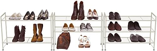 Simple Houseware 3-Tier Stackable Wired Grid Shoe Rack - Image 4