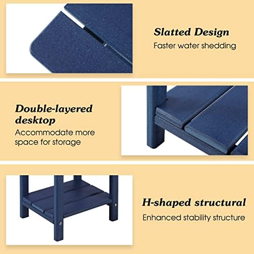 Apolimi Adirondack Outdoor Side Table, 2-Tier Sturdy Patio End Table Weather - Image 5