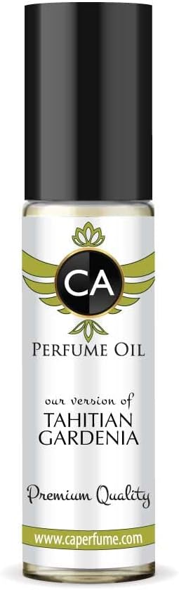 CA Perfume Impression of Emra Tahitian Gardenia For Women & Men Replica Fragrance Body Oil Dupes Alcohol-Free Essential Aromatherapy Sample Travel Size Concentrated Long Lasting Roll-On 0.3 Fl Oz/10ml