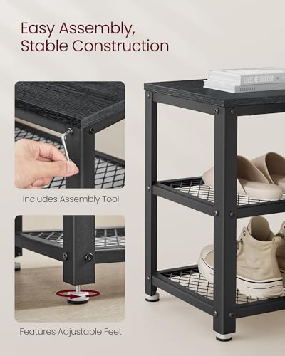 VASAGLE 3-Tier Shoe Rack, Storage Bench - Image 6