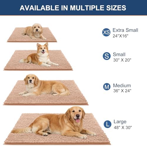 OLANLY Dog Door Mat for Muddy Paws 36x24, Extra Absorbent Chenille Mud Mat - Image 2