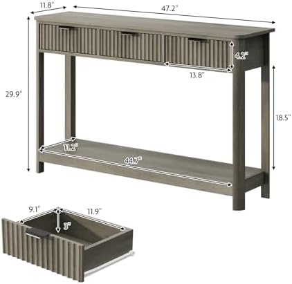 HOKYHOKY Set of 2 Fluted Console Table - Image 2