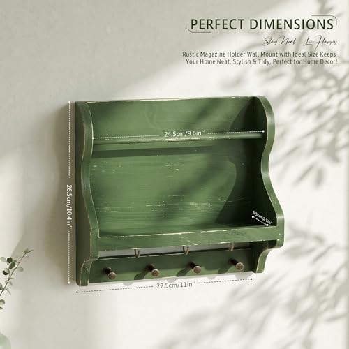 Pine Wood Mail Organizer Wall Mount - Image 2