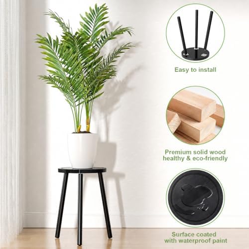 2-Pack Wood Plant Stands Indoor, 16.7" Tall Plant Stand Outdoor Mid-Century - Image 6