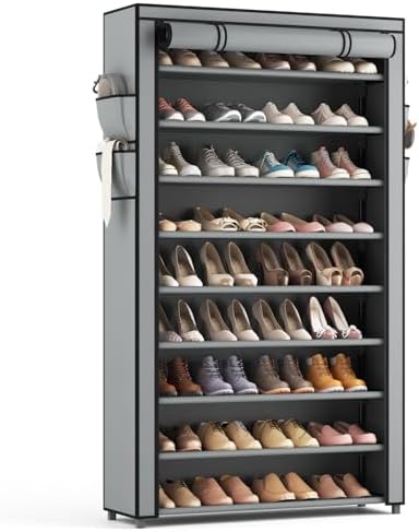 LANTEFUL Shoe Rack with Covers 10 Tier Tall Shoe Rack Organizer Large Capacity by LANTEFULforTidyingHouse