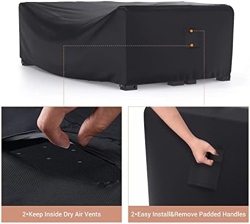Mrrihand Outdoor Patio Furniture Covers Waterproof 74"Lx47"Wx28"H Black - Image 3