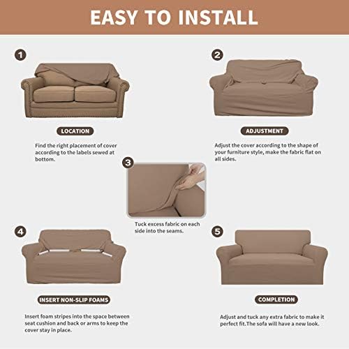 Easy-Going 100% Waterproof Loveseat Couch Cover Stretch Jacquard Sofa Cover - Image 5