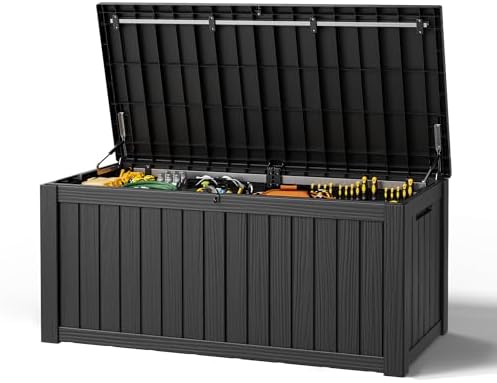 Outdoor Storage Box, Resin Deck Boxes Indoor and outdoor, Waterproof Storage by NBYSGO