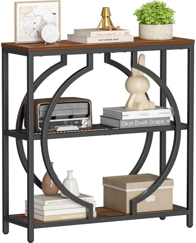 Snughome Entryway Table with 3 Tier Storage Shelves, Narrow Console Table by Snughome