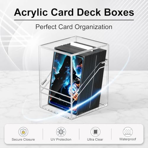 Proijeut Card Deck Box with Portable Case, 6 Pack Clear Commander Deck Box with - Image 5