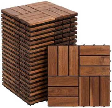 Permium Acacia Waterproof Interlocking Deck Tiles, Patio/Outdoor Flooring by Arrowstone