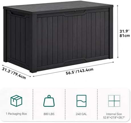 YITAHOME 240 Gallon Extra Large Outdoor Storage Deck Box - Image 5